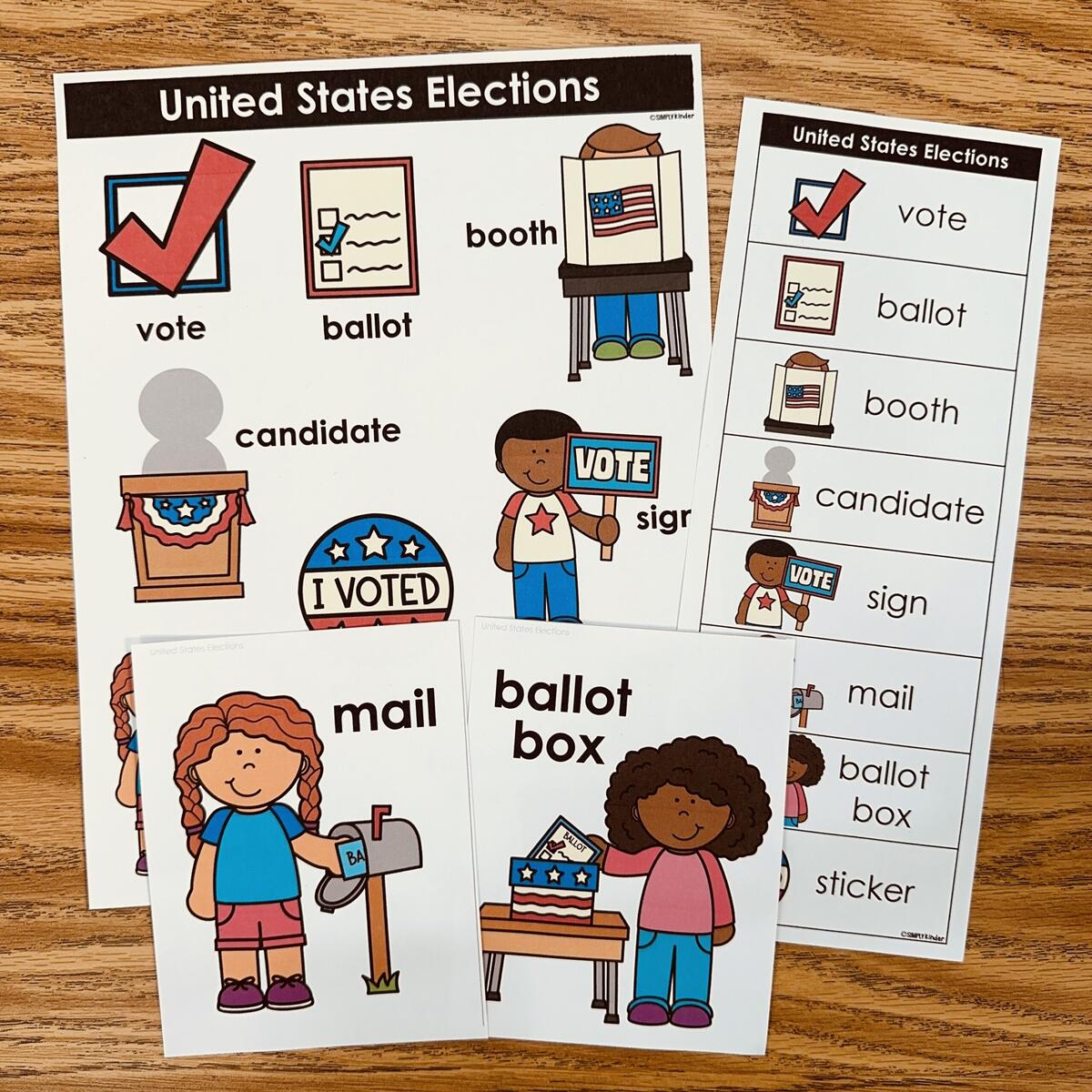 Election Vocabulary Simply Kinder Printable Membership