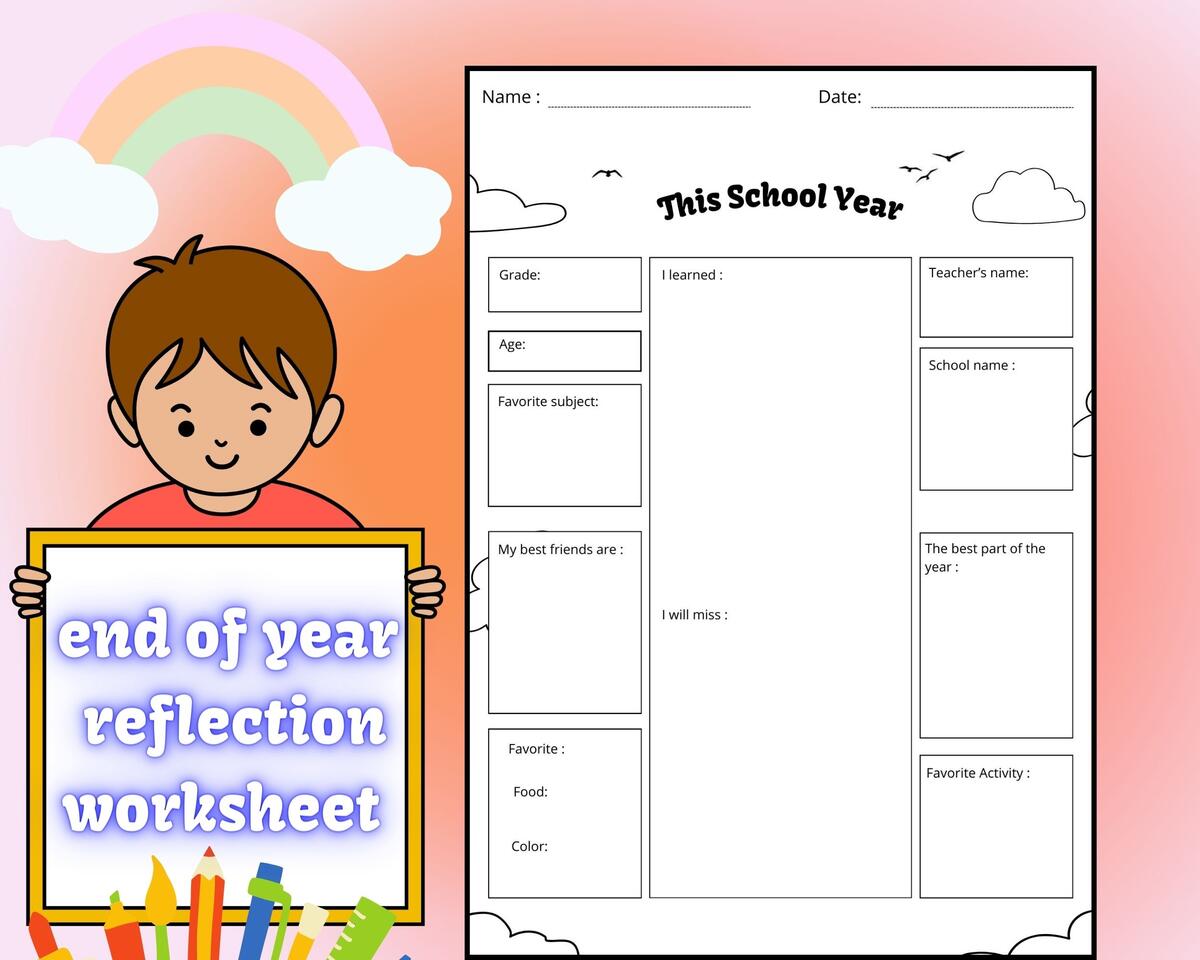 End Of Year Reflection Worksheet Made By Teachers