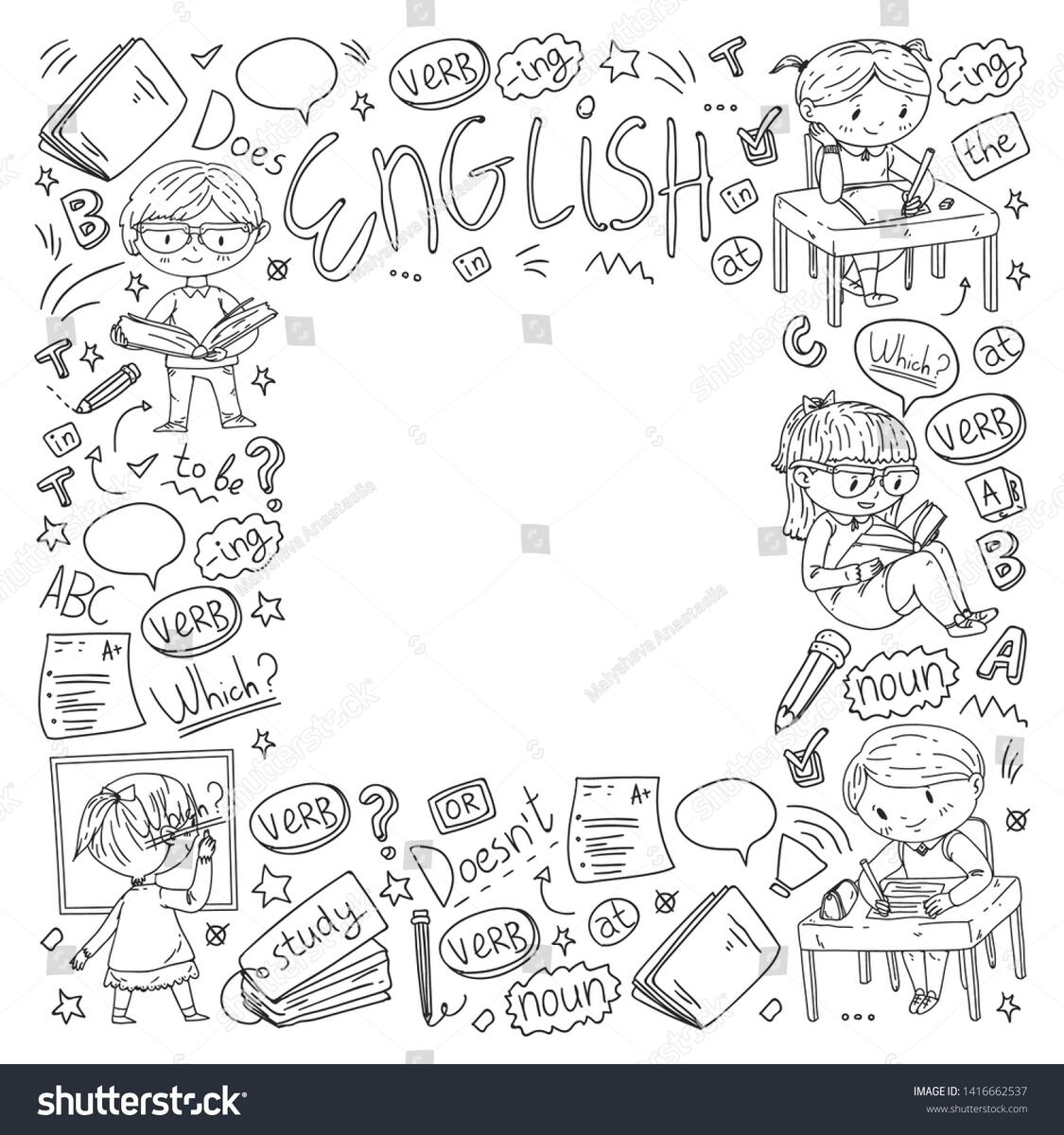 Illustration Of Children Taking English Class Stock Vector Illustration Of Junior Attention 156896595