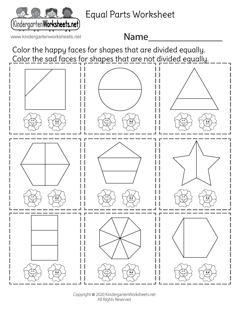 Equal Parts Worksheet Free Printable Digital PDF