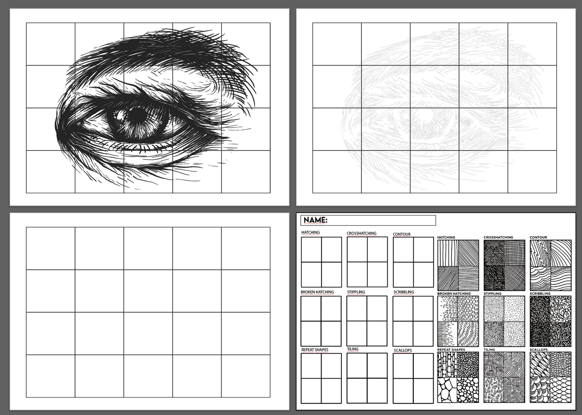 Grid Drawing Worksheets For Art Lessons The Art Teacher