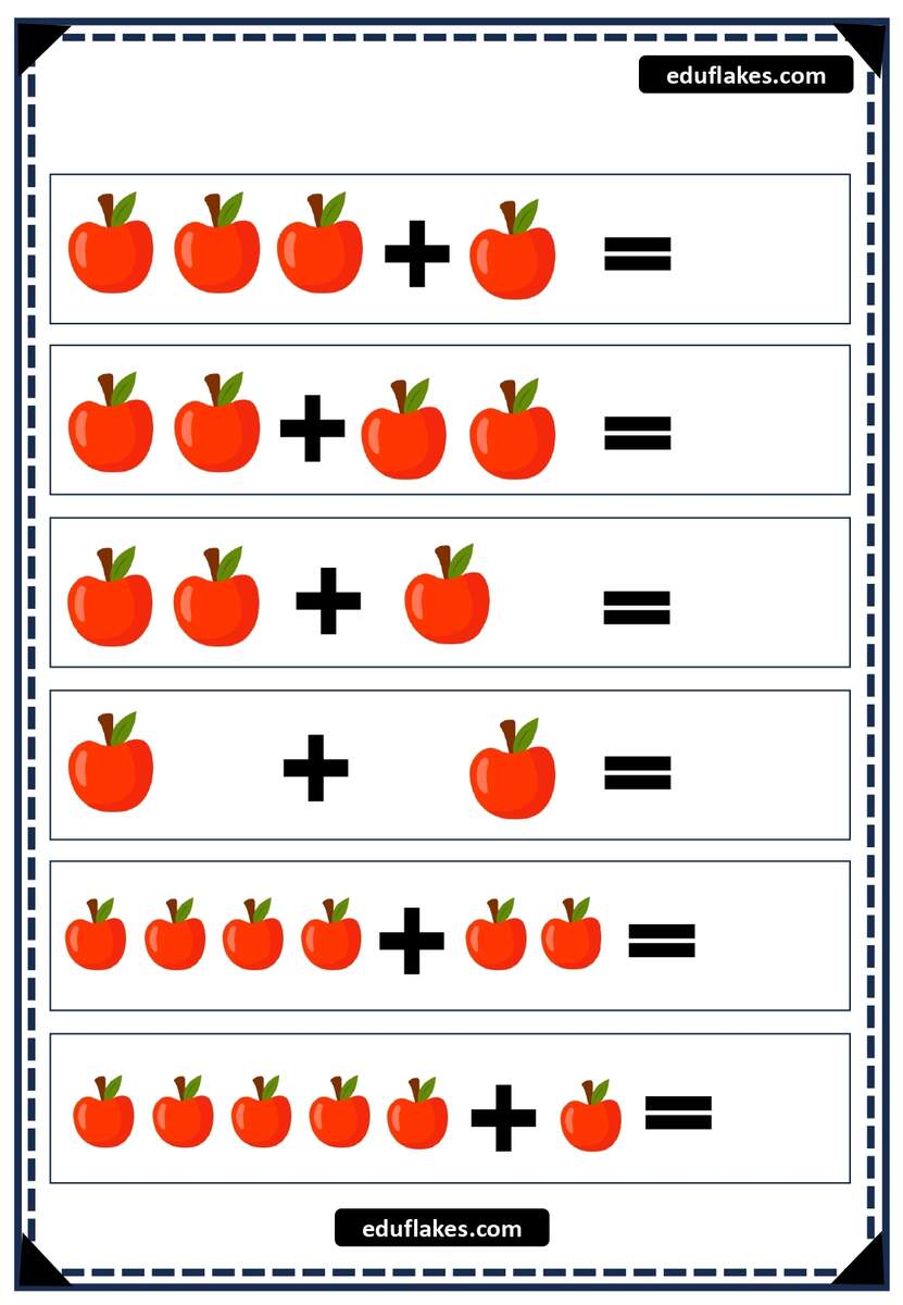 Fall Kindergarten Addition Worksheets Free PDF Eduflakes