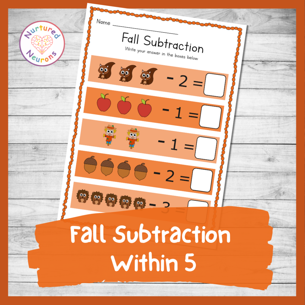 Fall Math Worksheets For Kindergarten Preschool 1st Grade