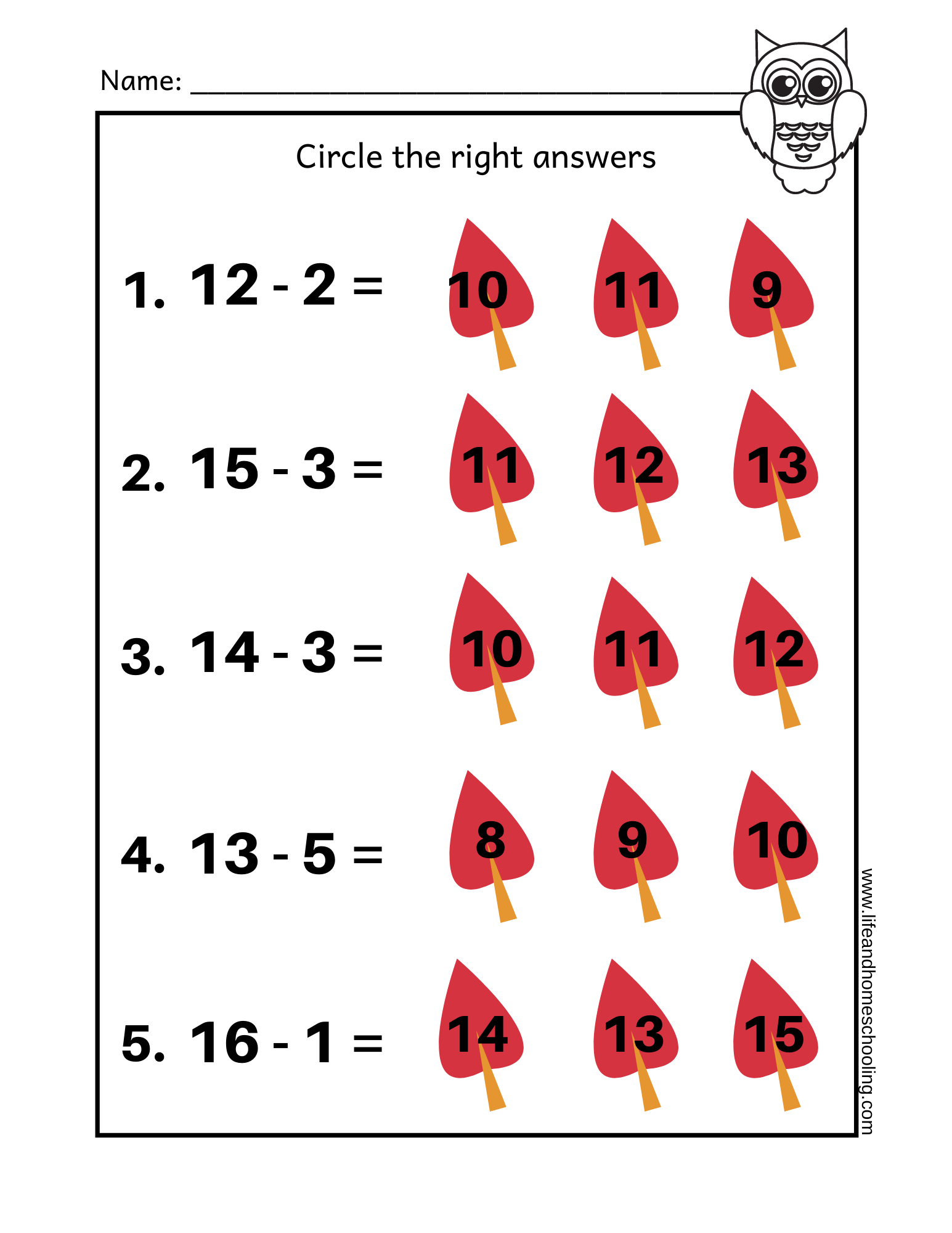 Fall Themed Kinder 2nd Grade Math Add Subtract Made By Teachers