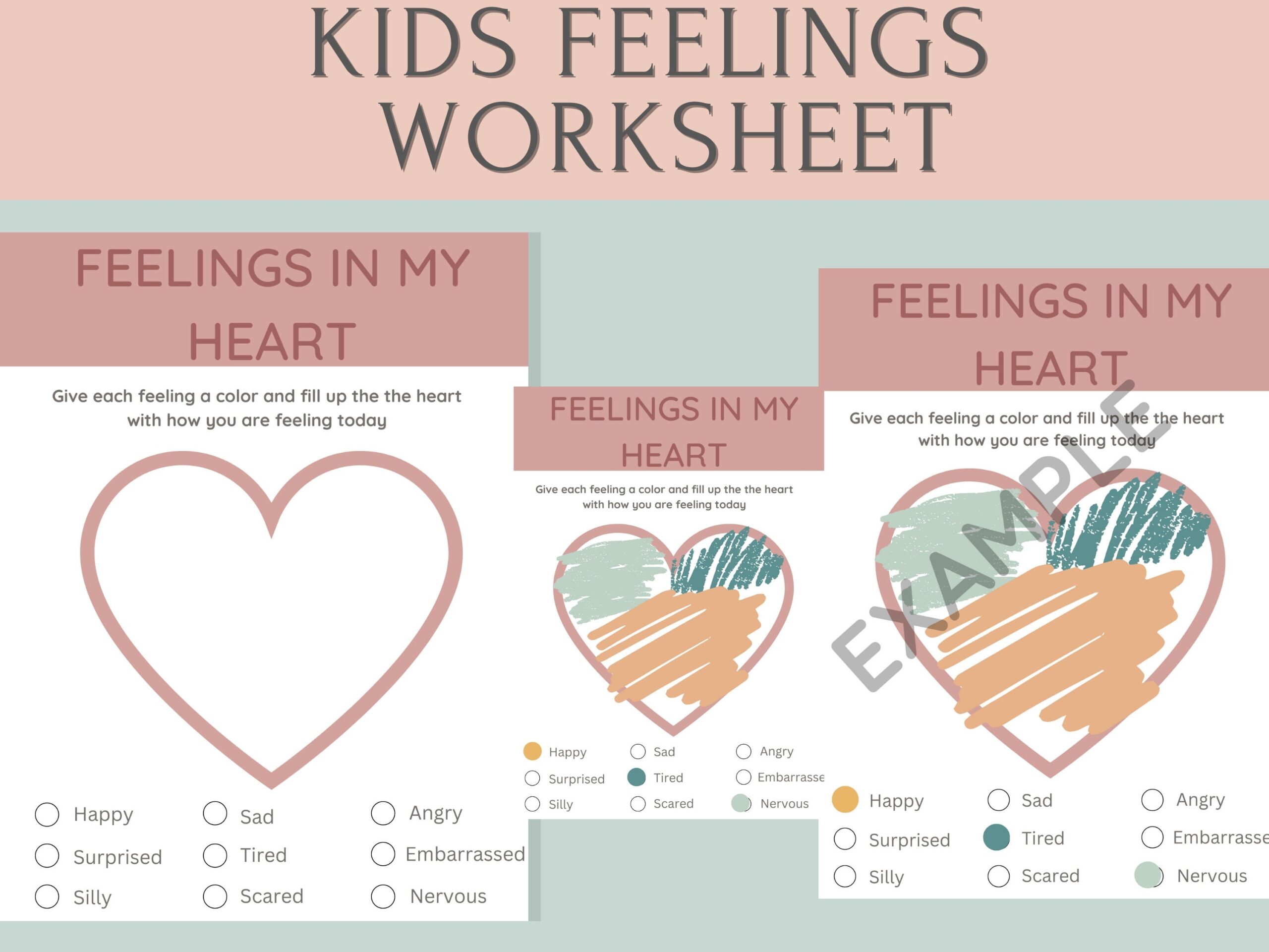 Feelings Worksheet For Kid School Psychologist Calm Corner CBT Worksheet Emotion Processing Identifying Feelings Child Therapy Social Work Etsy