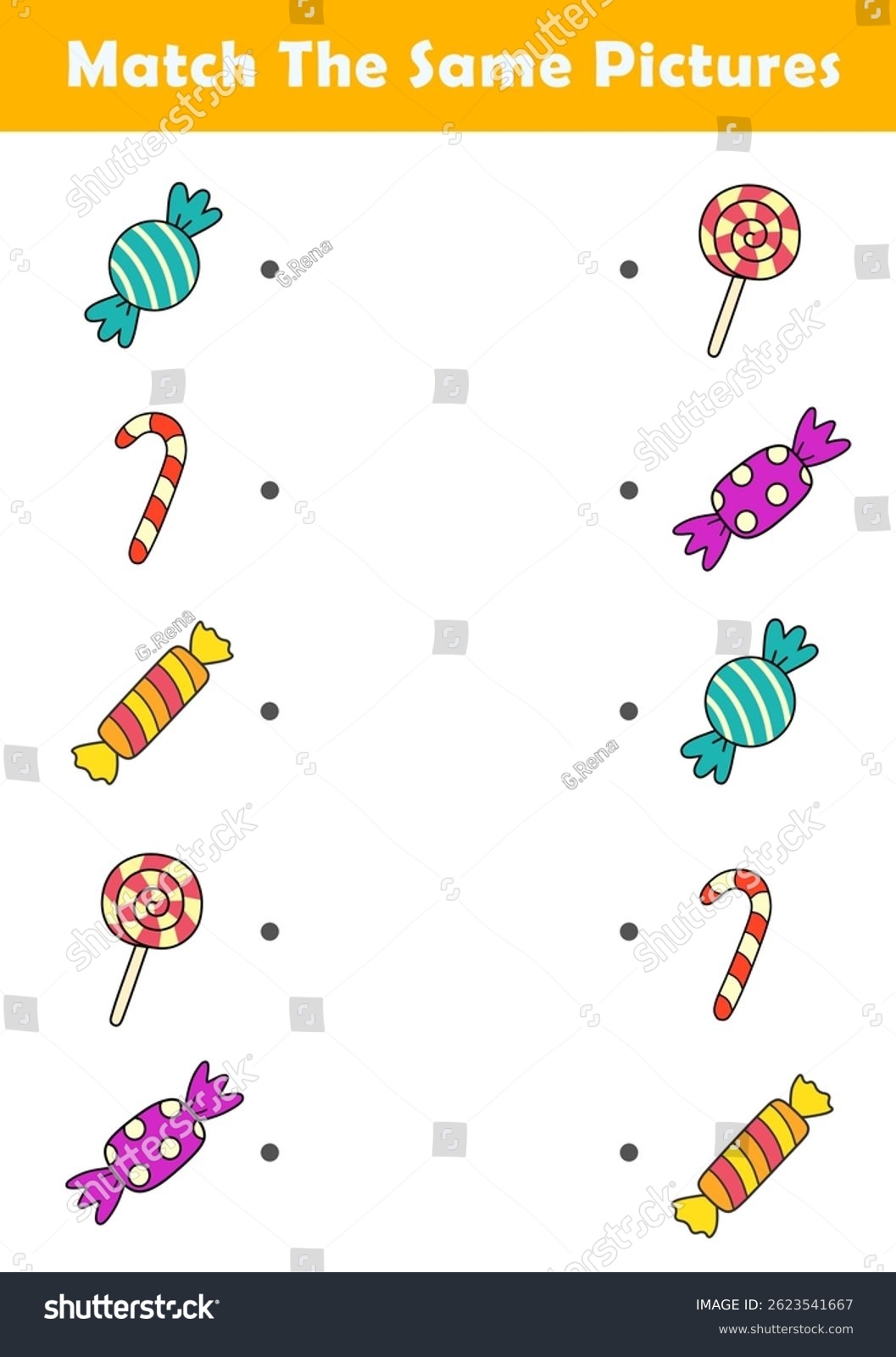 Find 2 Same Pictures Worksheet Kids Stock Illustration 2623541667 Shutterstock