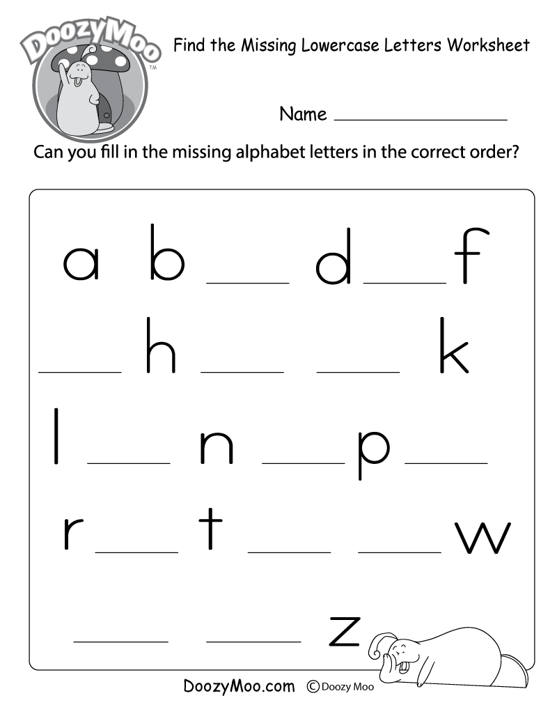 Find The Missing Lowercase Letters Worksheet Free Printable