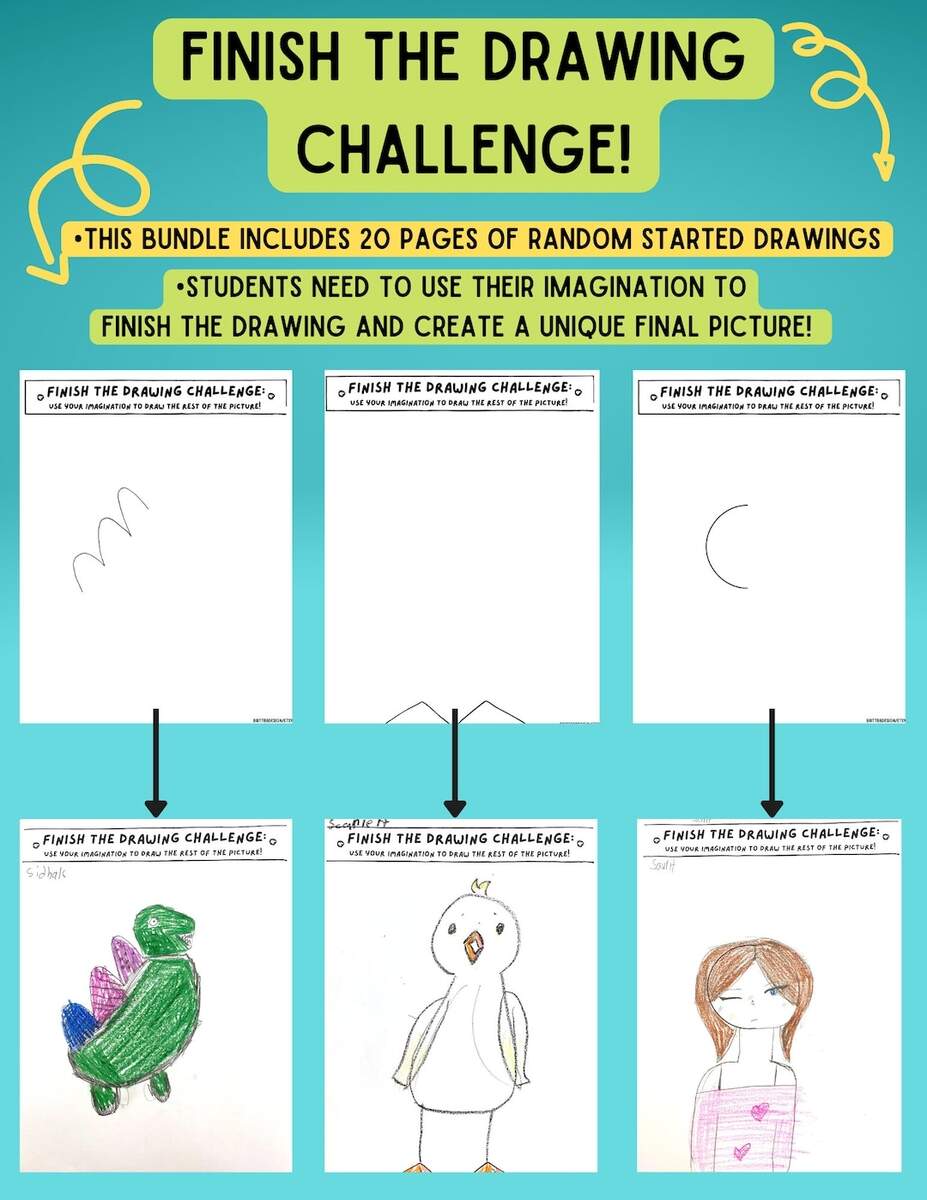 Finish The Drawing Challenge Etsy