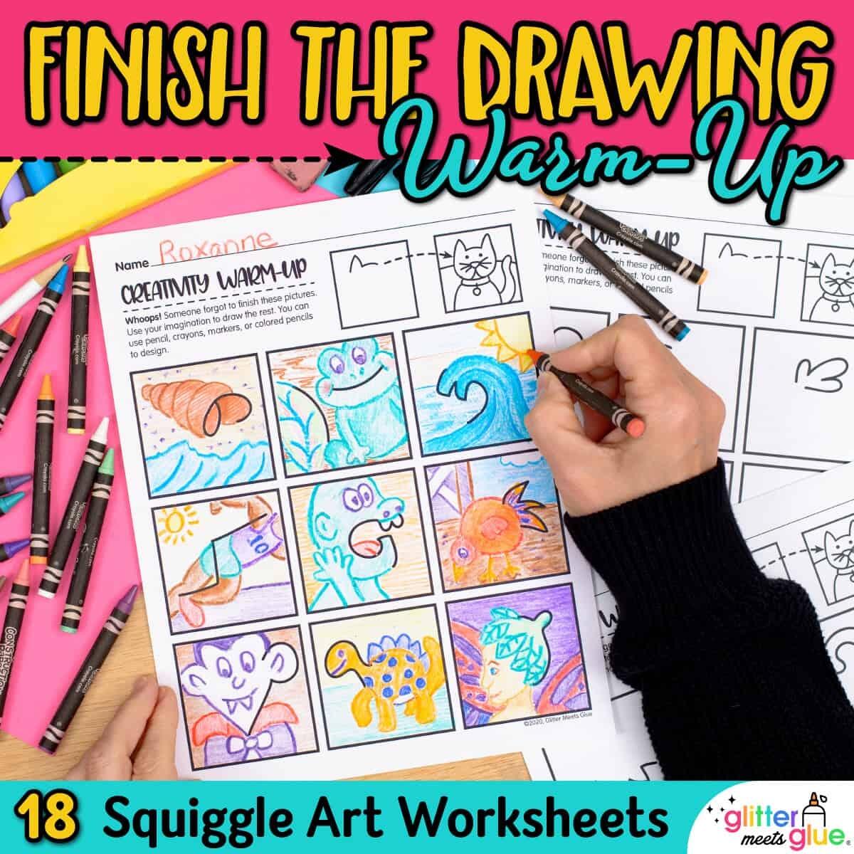 Finish The Drawing Worksheets Printable Fast Finisher Activities