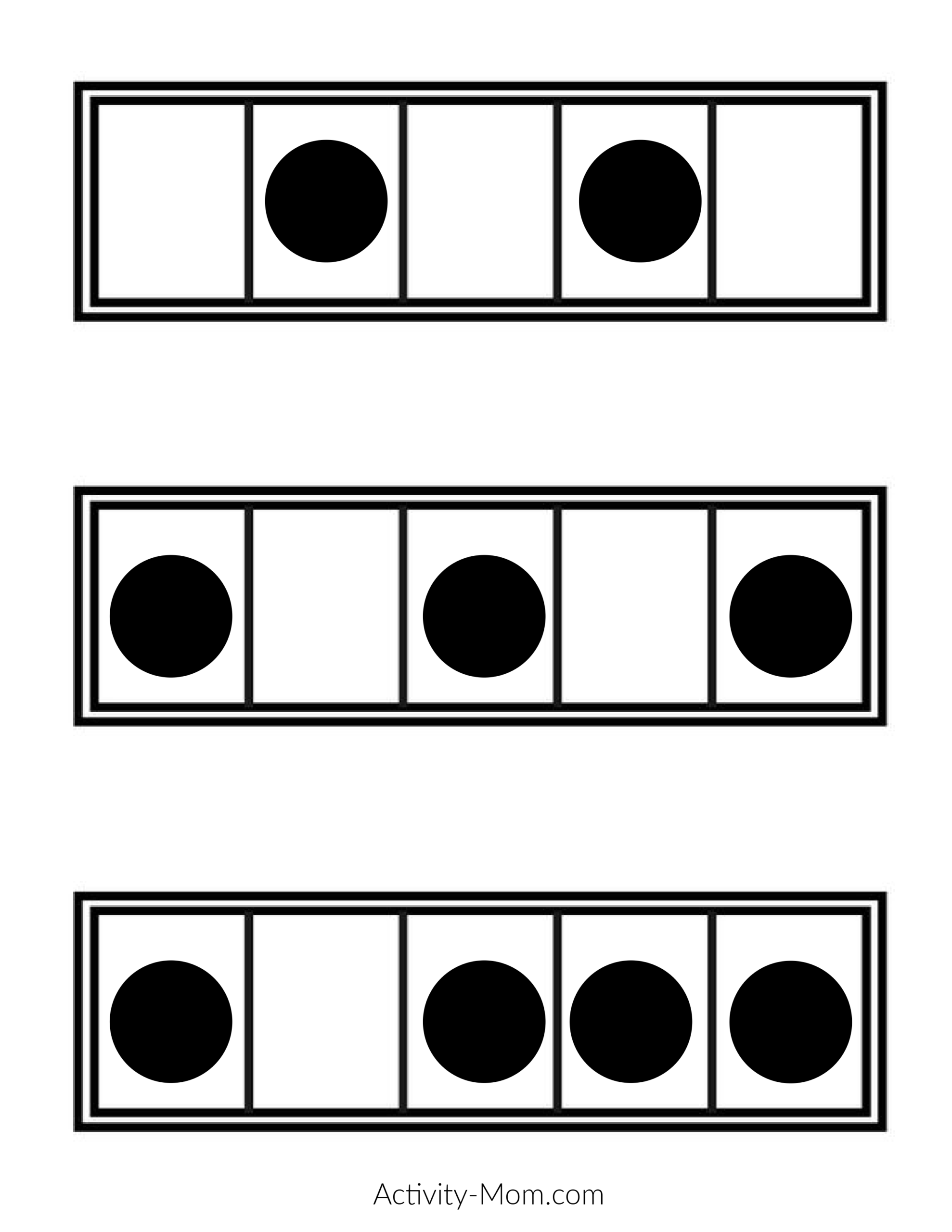 Five Frame War A Kindergarten Math Game Printable The Activity Mom