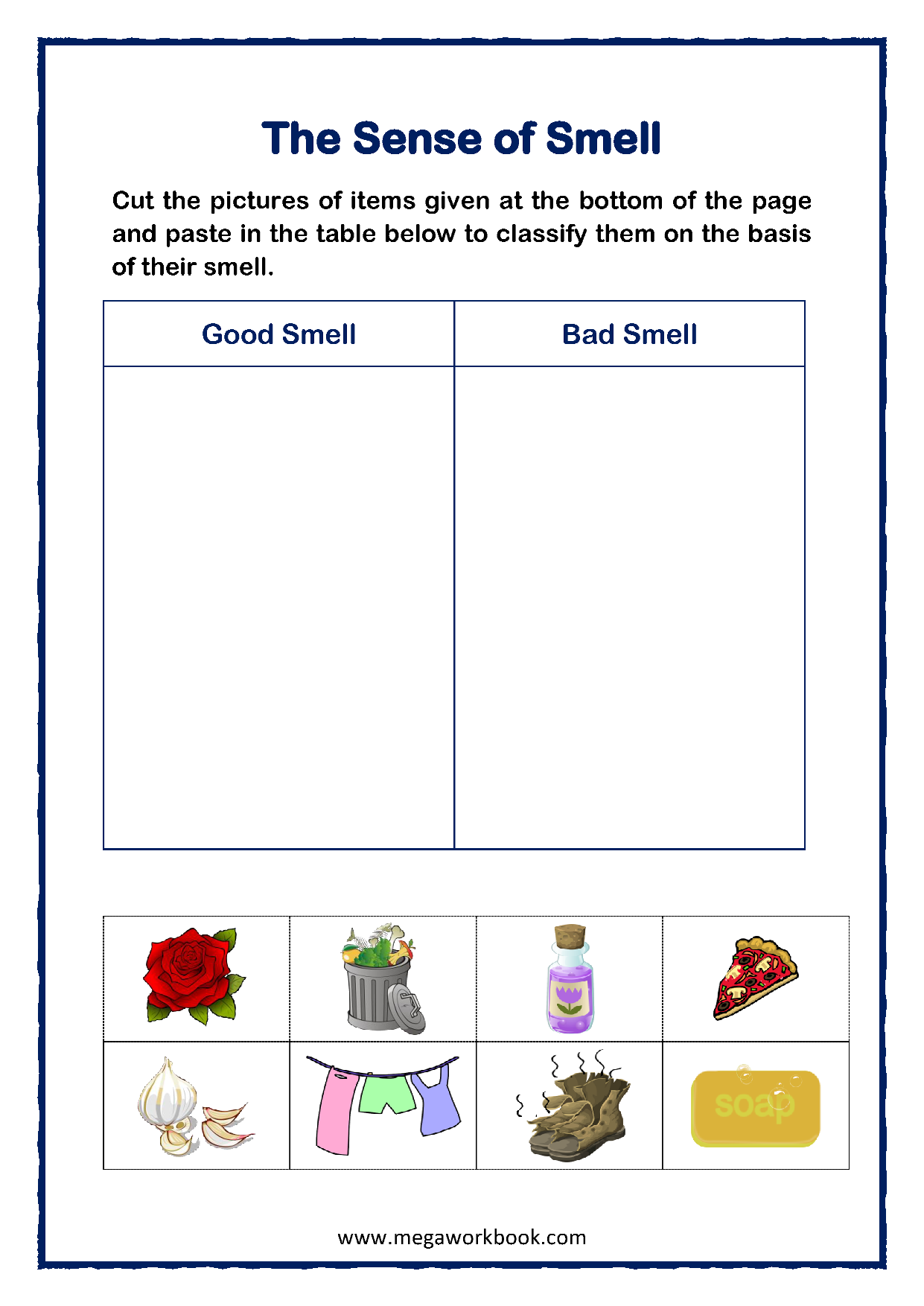 Five Senses Poster Sense Smell Worksheet Stock Vector Royalty Free 2438463617 Shutterstock