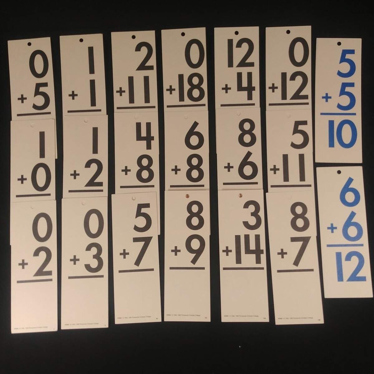 Flash Cards Math Addition 3 X9 Vintage Lot Of 20 Pensacola Christian College 1G EBay