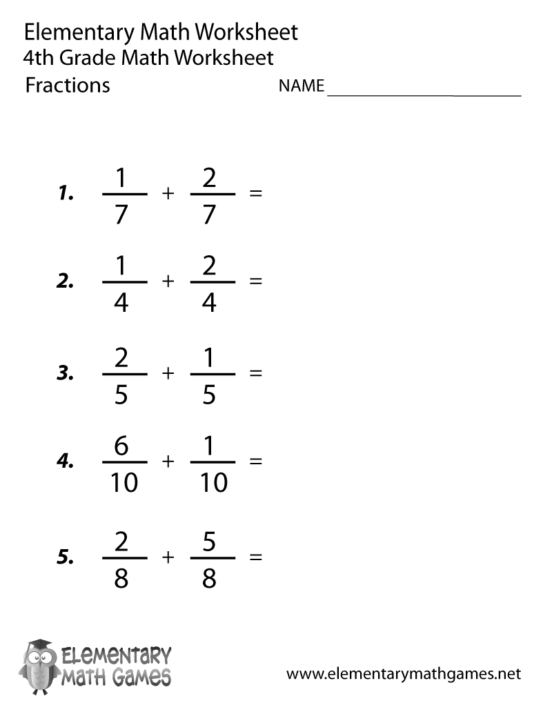 Adding And Subtracting Fractions Worksheets