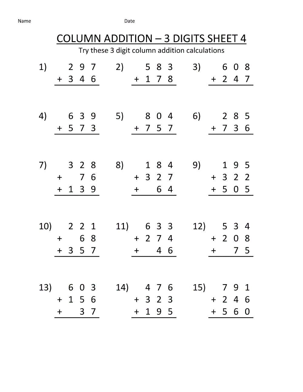 Free Addition Worksheets For Math Practice Worksheets Library