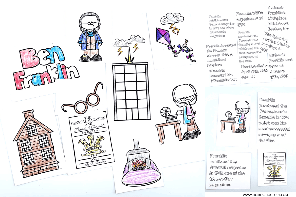 Benjamin Franklin Biography Activities Flip Book Inventor Founding Father Classful