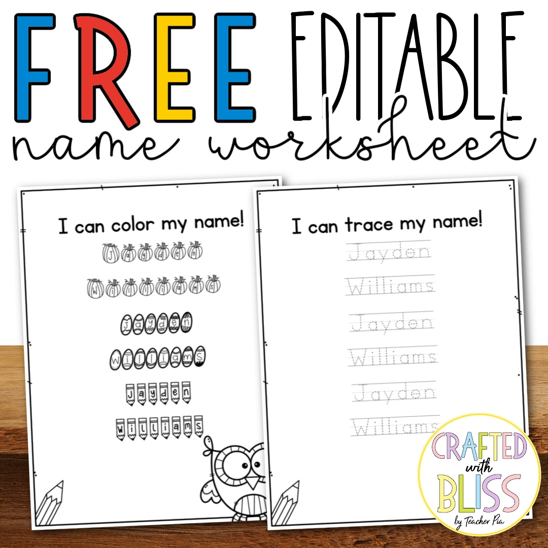 Printable Name Writing Practice Worksheet Page 1