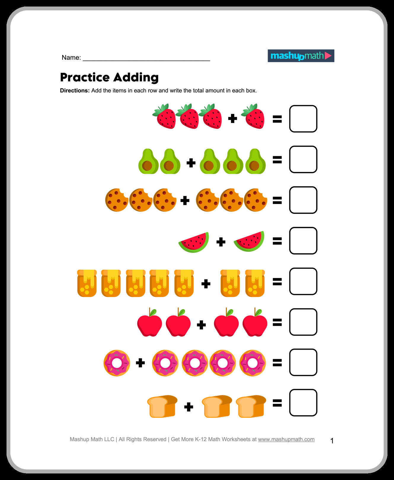 Free Kindergarten Math Worksheets Printable Mashup Math