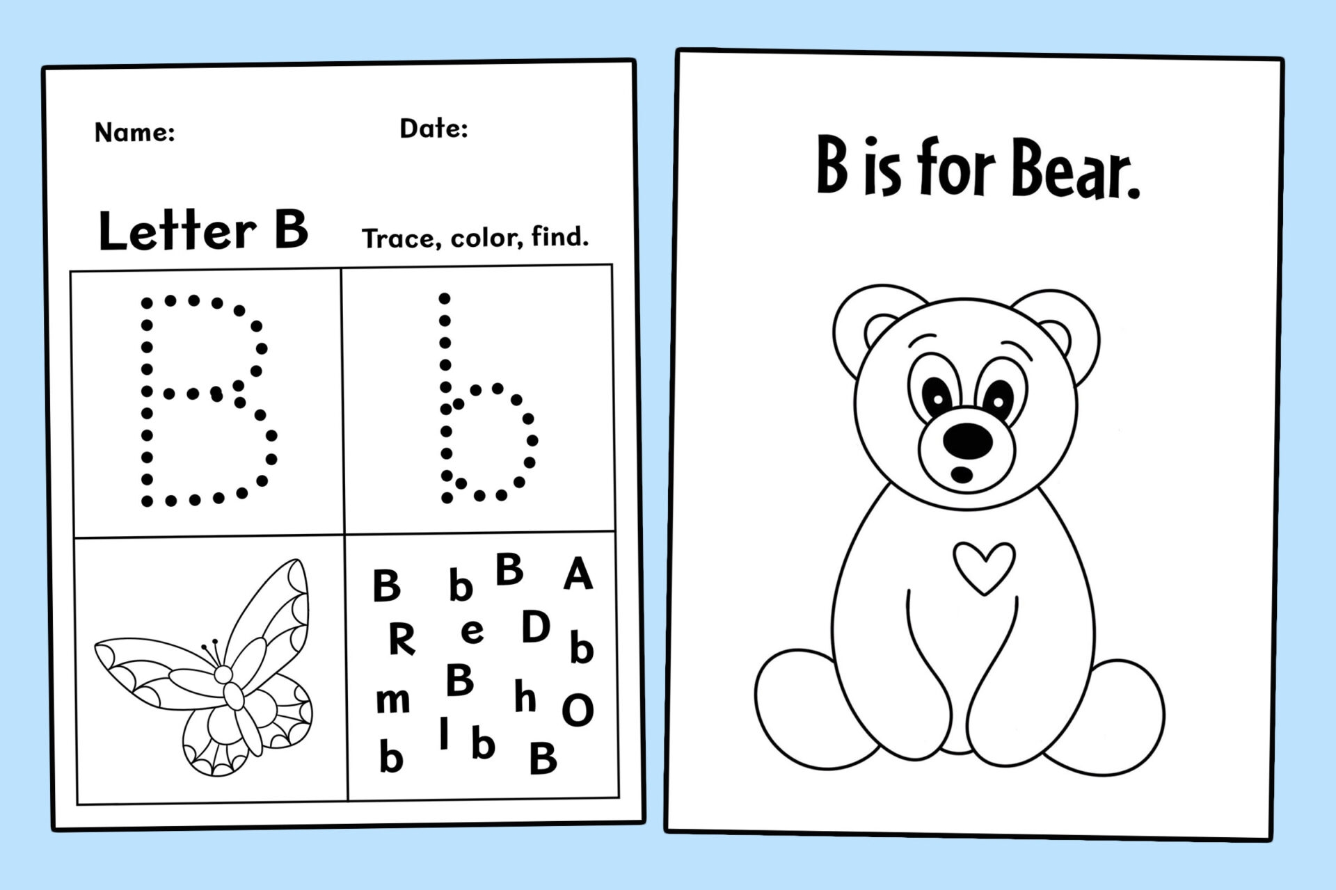 FREE Letter B Worksheets For Preschool The Hollydog Blog
