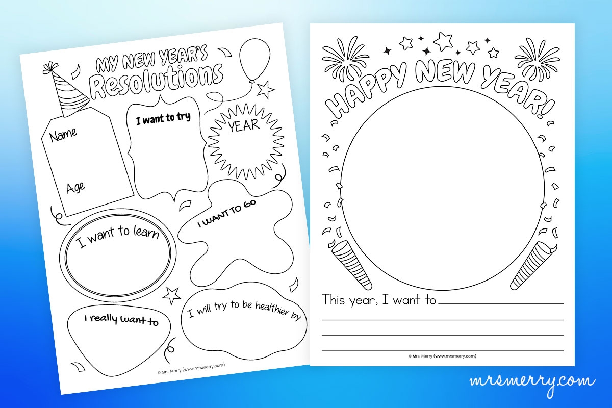 Free New Years Resolutions Worksheets For Kids Printable Mrs Merry Worksheets Library