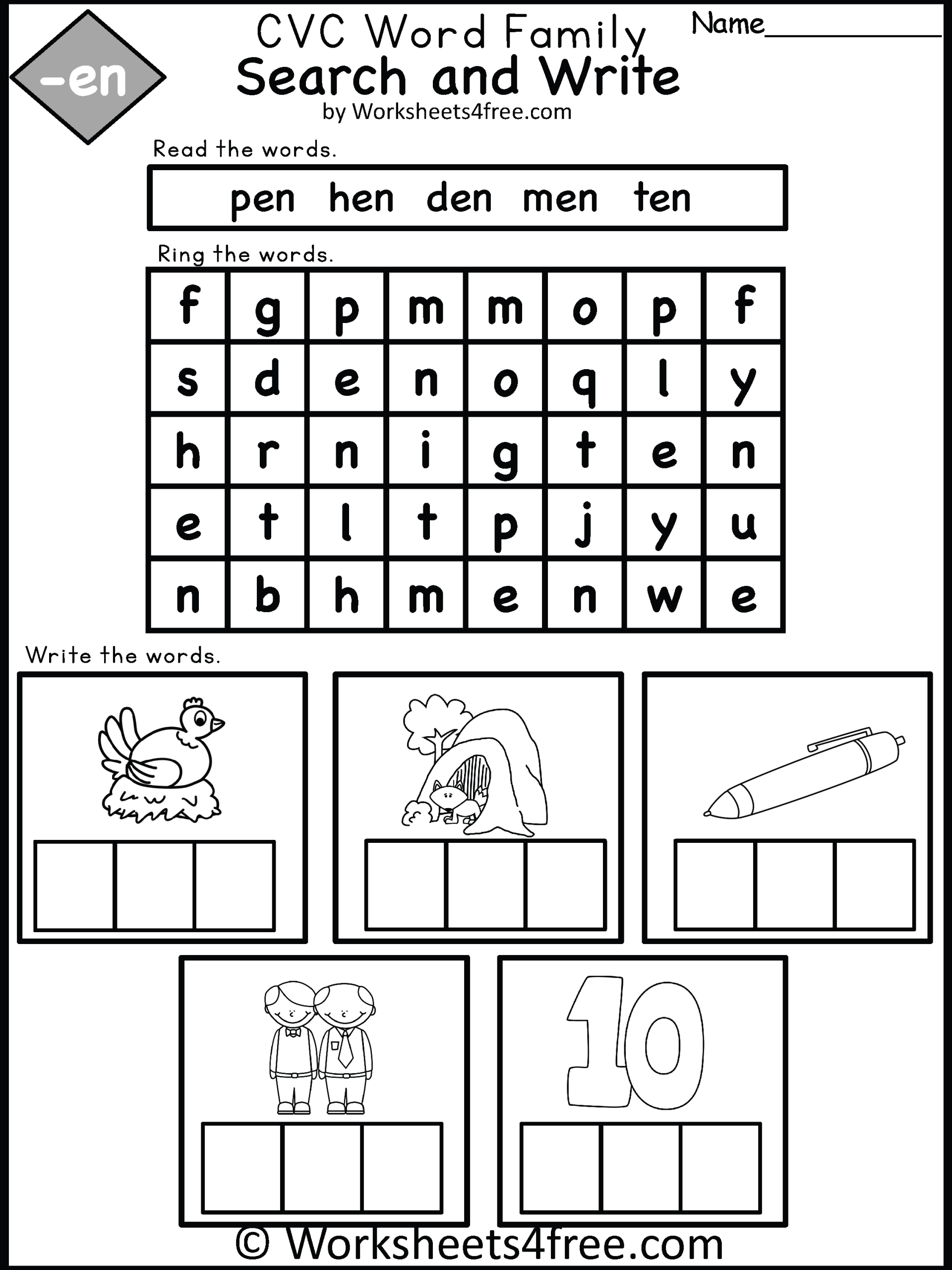 Word Family Worksheets