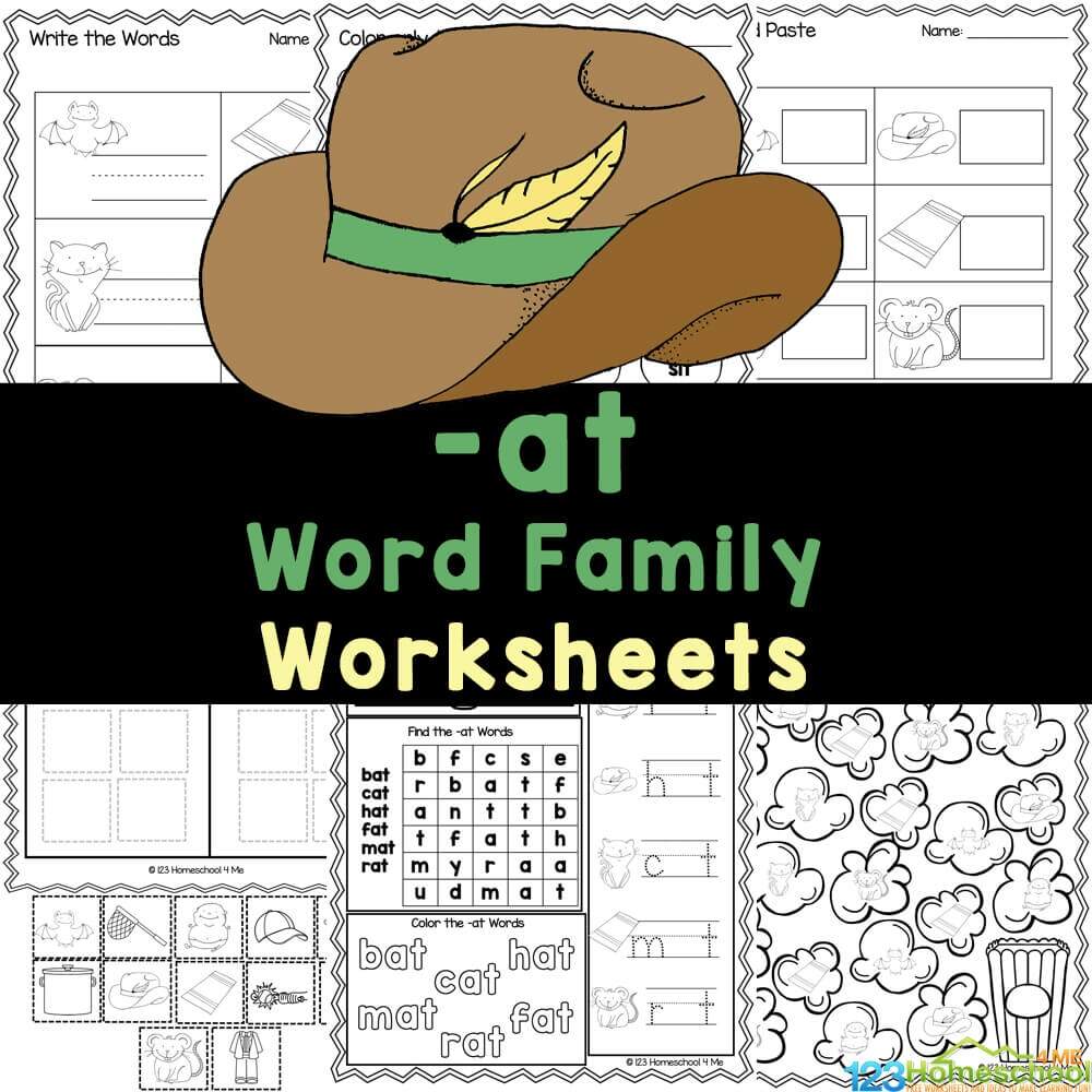 AG Word Family Worksheets Kindergarten Mom