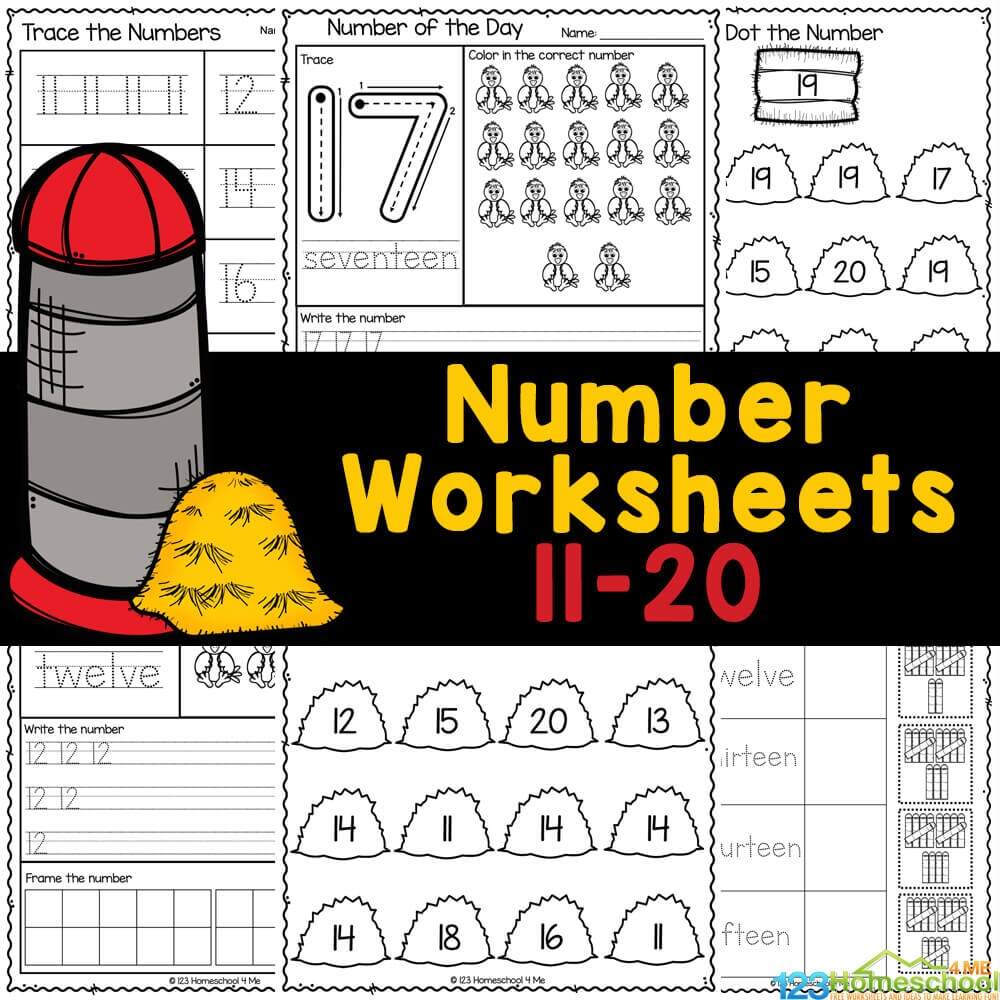 Free Printable Number 20 Worksheets
