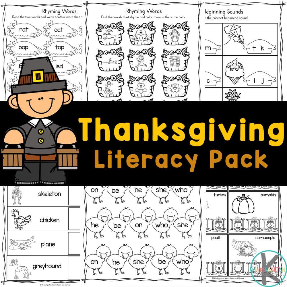 FREE Printable Thanksgiving Worksheets For Kindergarten