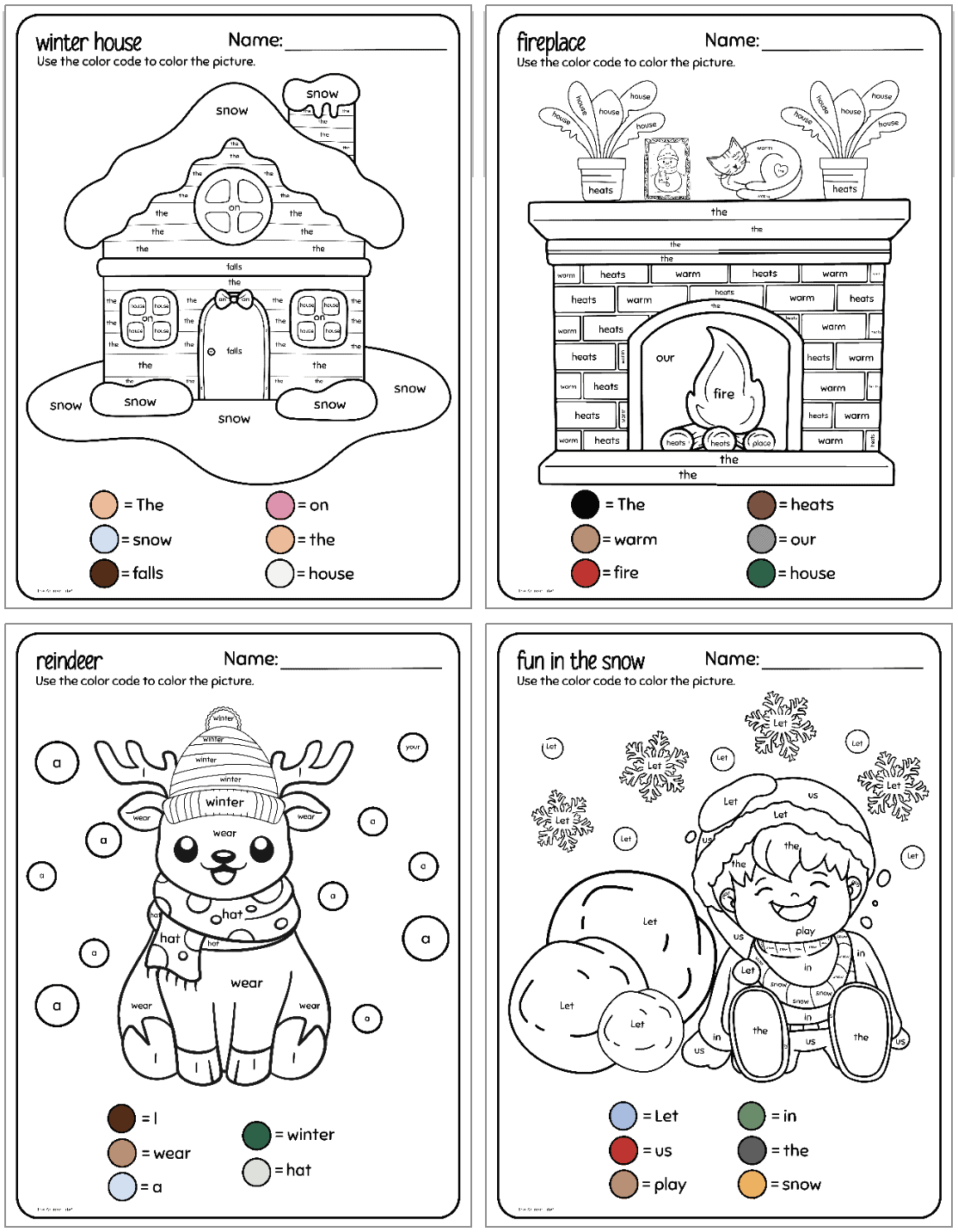 Winter Color By Number Worksheet Free Printable Digital PDF