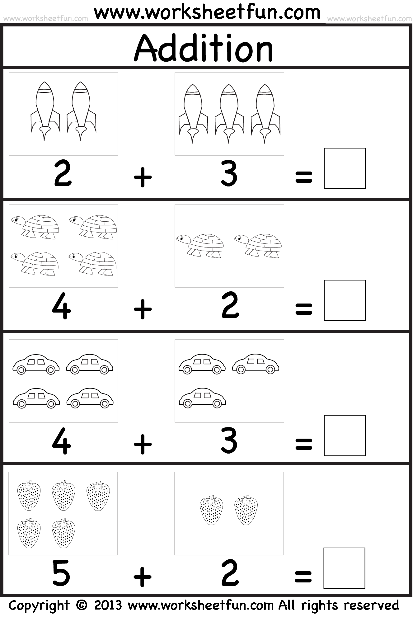 Addition Worksheets Kindergarten Free Downloads Math Champions