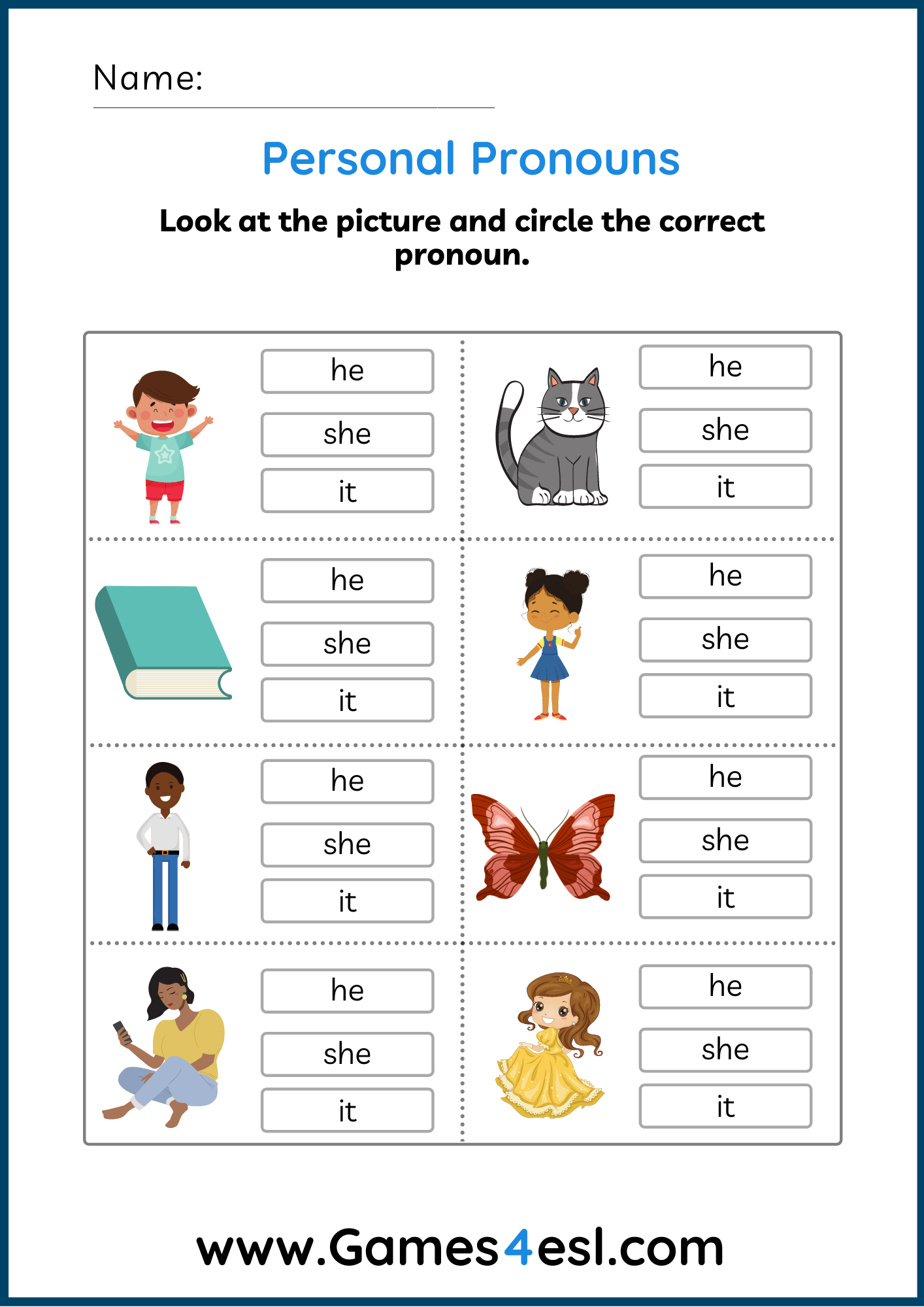 Free Pronouns Worksheet For Kindergarten Download Free Pronouns Worksheet For Kindergarten Png Images Free Worksheets On Clipart Library