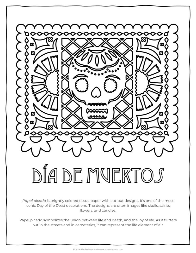 Free Spanish Worksheets For Day Of The Dead Spanish Mama