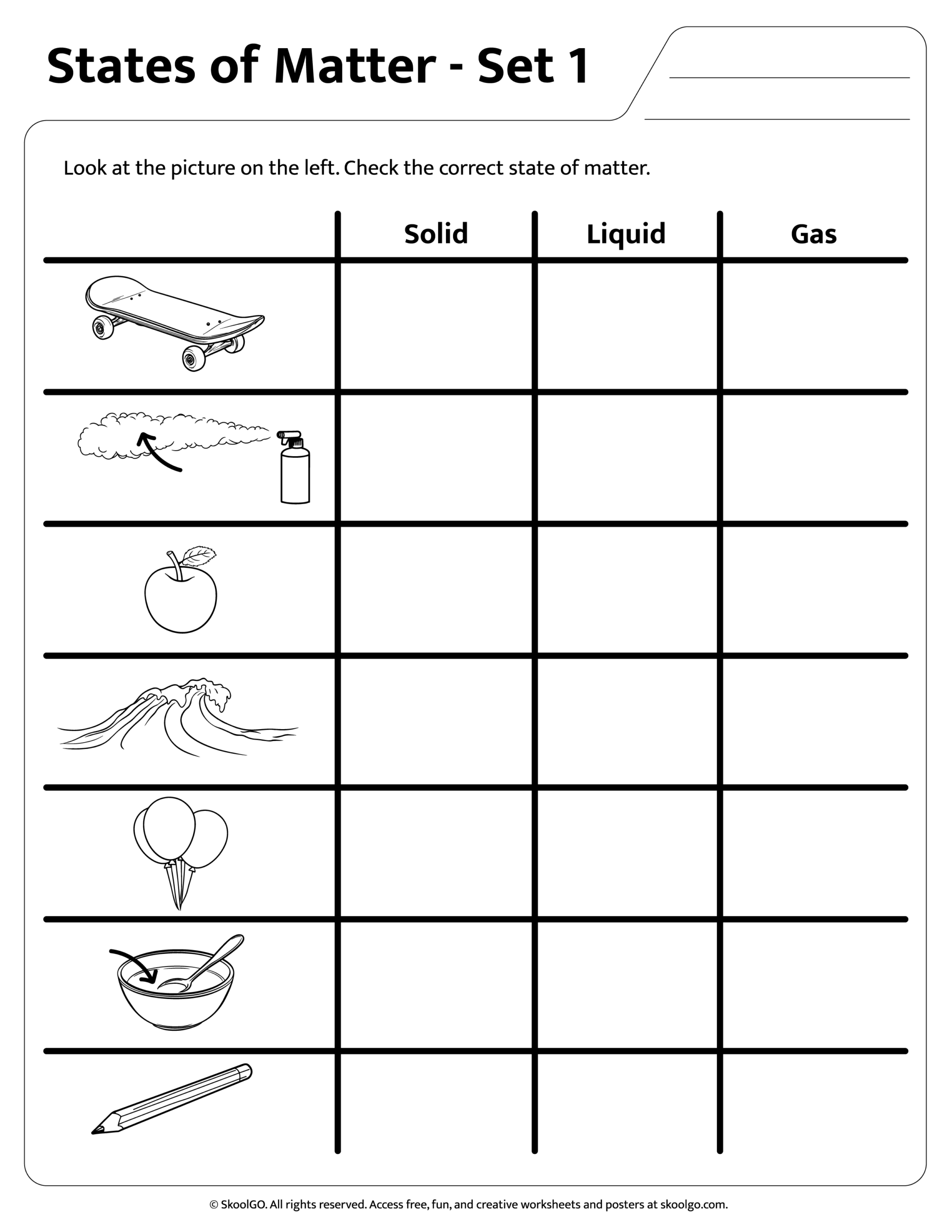 Free States Of Matter Worksheet Set For Grades 1 4