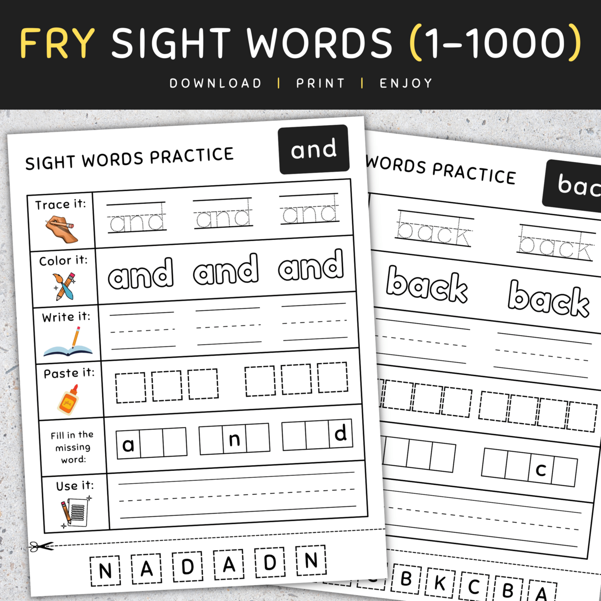 Fry Sight Words Bundle 1 1000 Sight Word Worksheets Activities SET 2 Made By Teachers