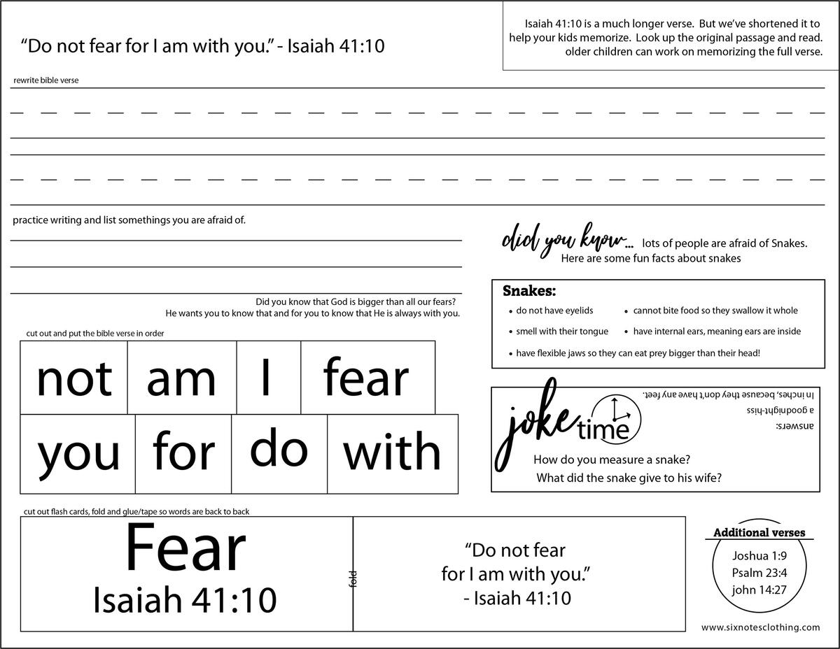 Fun Bible Verse Worksheets For Kids Six Notes Clothing Christian Clothing And Accessories