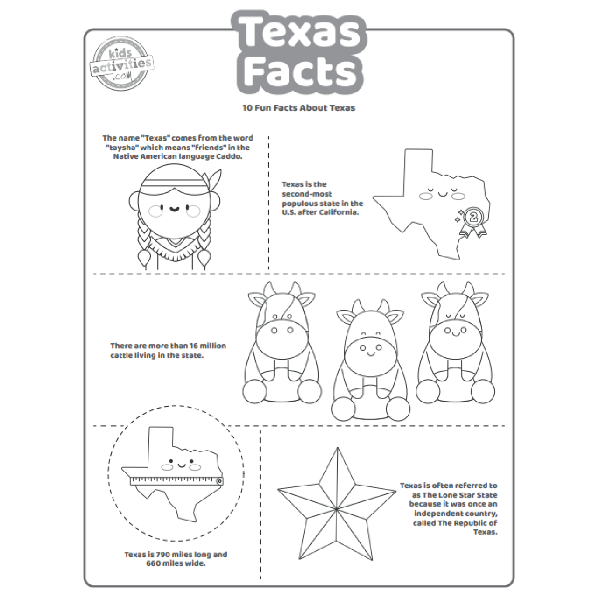 Fun Texas Facts For Kids To Print And Learn Kids Activities Blog