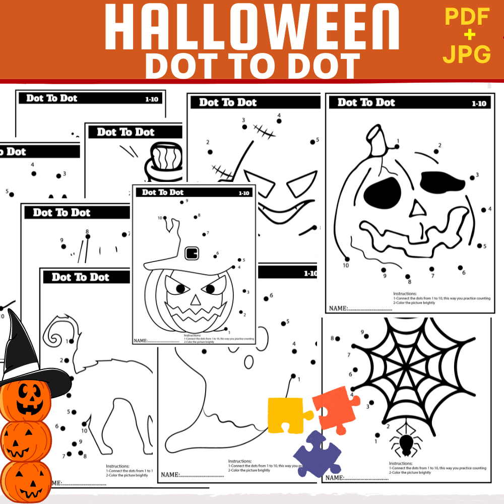 Halloween Dot To Dot Activity Book Learn To Count 1 10 Back To School Activ Made By Teachers