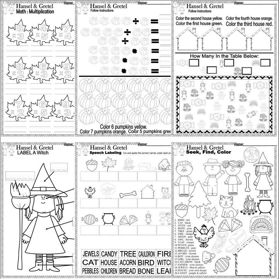 Hansel Gretel Read Aloud Book Study Companion Reading Comprehension Worksheets Classful