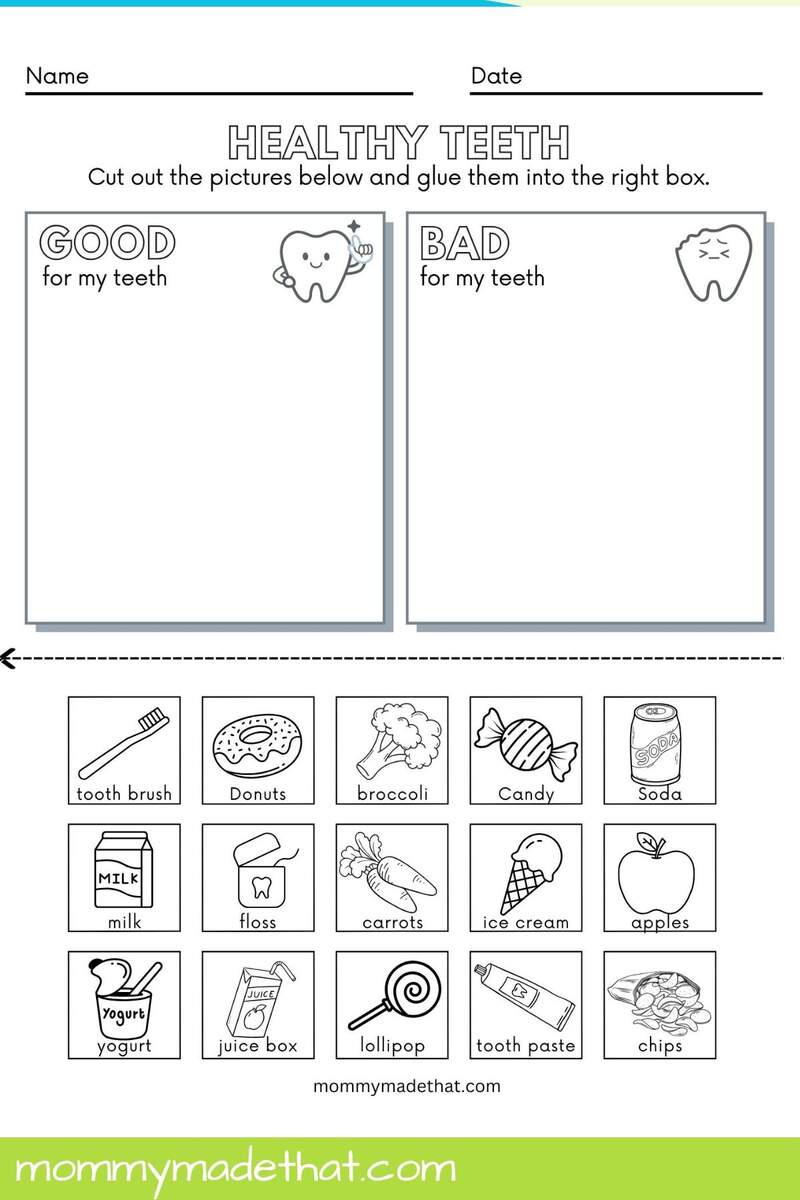 Dental Health Worksheets Preschool Planning Playtime