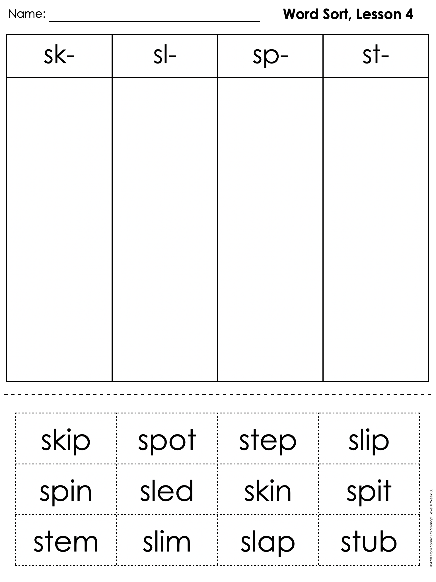 Free Rhyming Word Worksheet