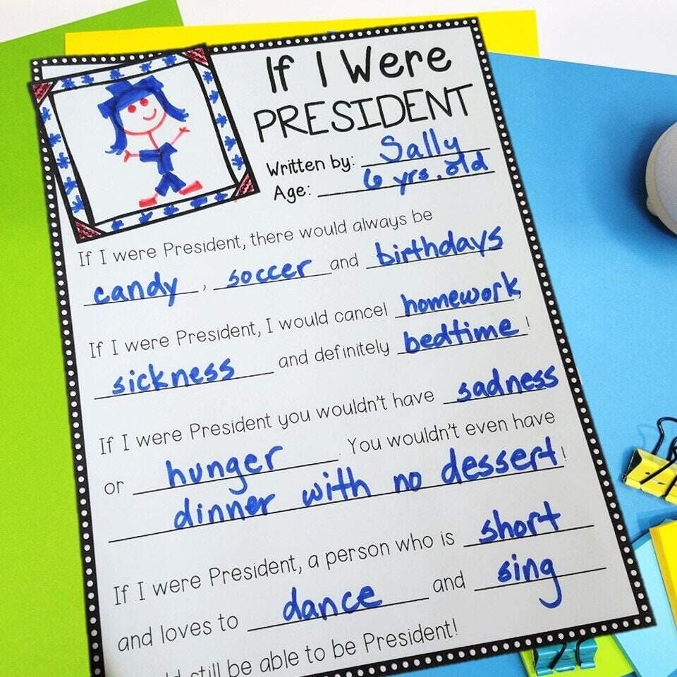 If I Were President Writing Prompt Election Activity For Kids If I Were In Charge Of The World Digital Download Etsy