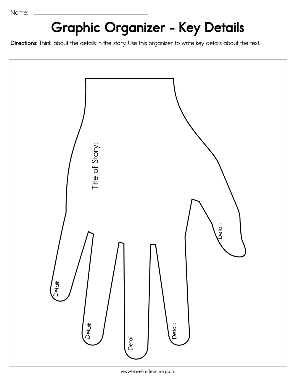 Key Details Graphic Organizer Worksheet Have Fun Teaching