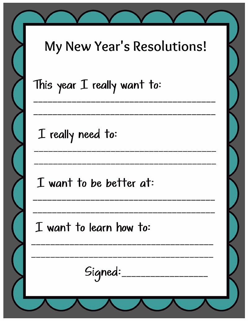 New Years Resolution Worksheet For Kids PK1Kids Worksheets Library