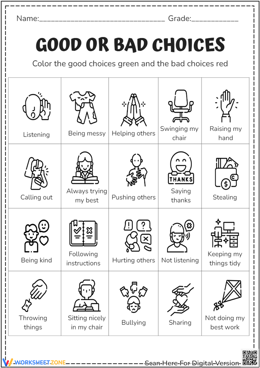 Kids Making Good Choices Lesson Plans Worksheets Worksheets Library
