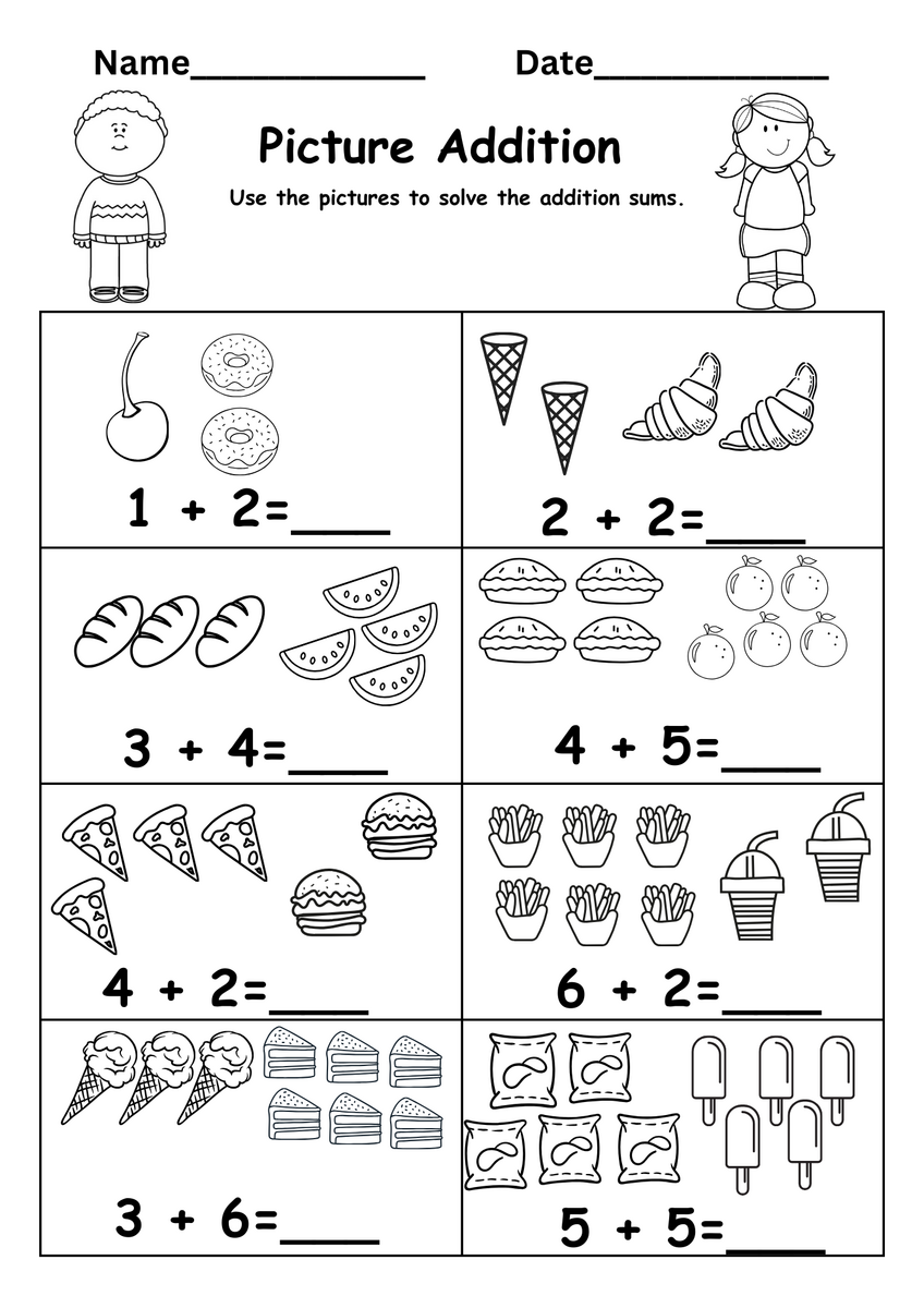 Beginner Addition 6 Kindergarten Addition Worksheets FREE Printable Worksheets Worksheetfun