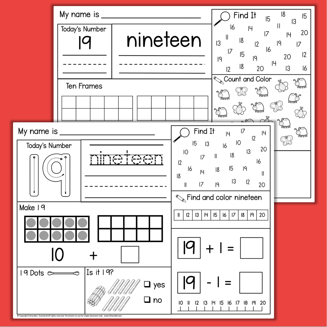 Number Of The Day Templates Teaching Exceptional Kinders