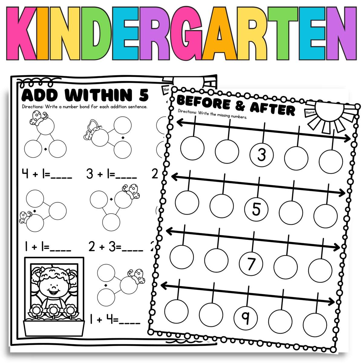 Kindergarten Spring Math Worksheets Addition And Subtraction Within 5 Classful