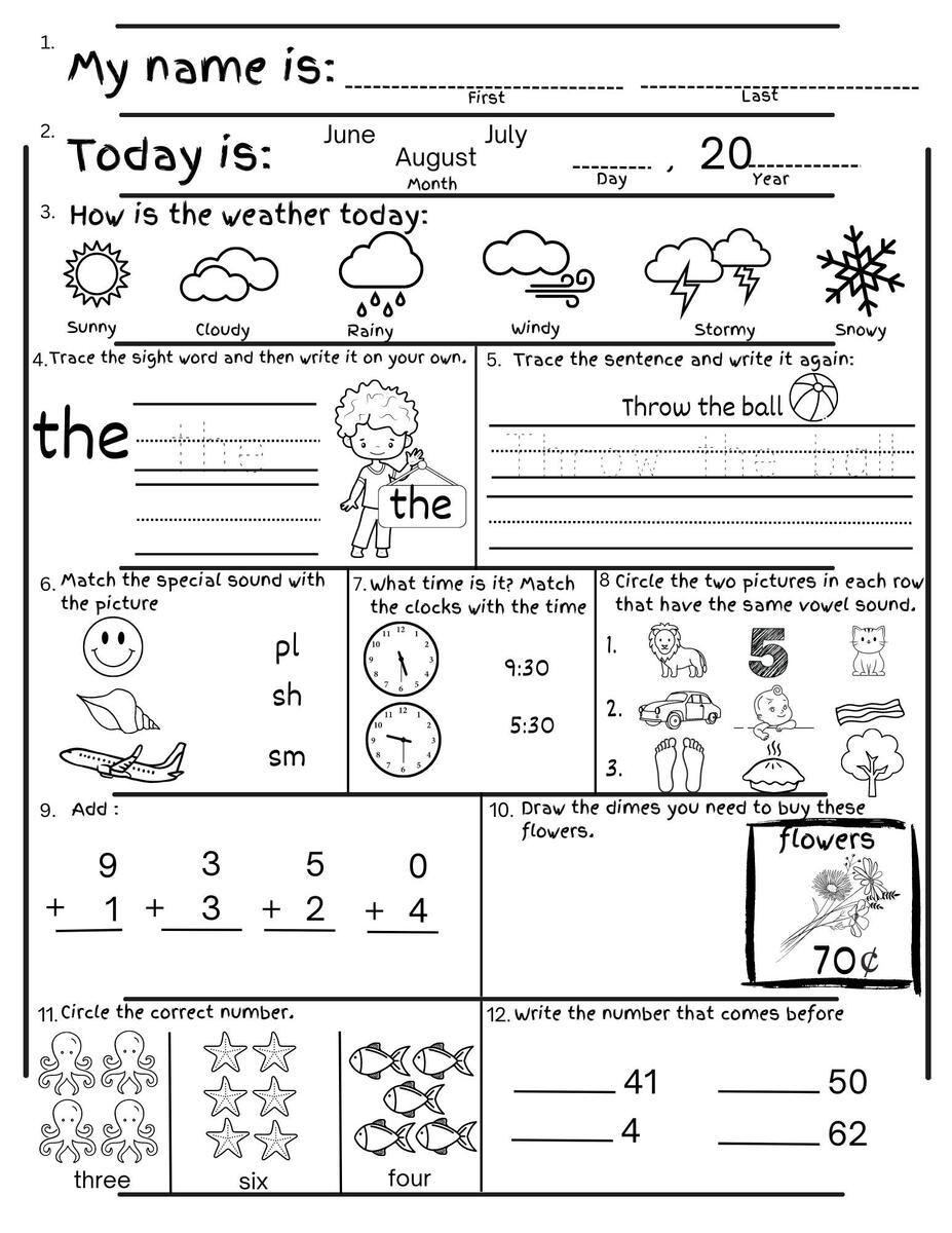 1st Grade Worksheets Free PDFs And Printer Friendly Pages