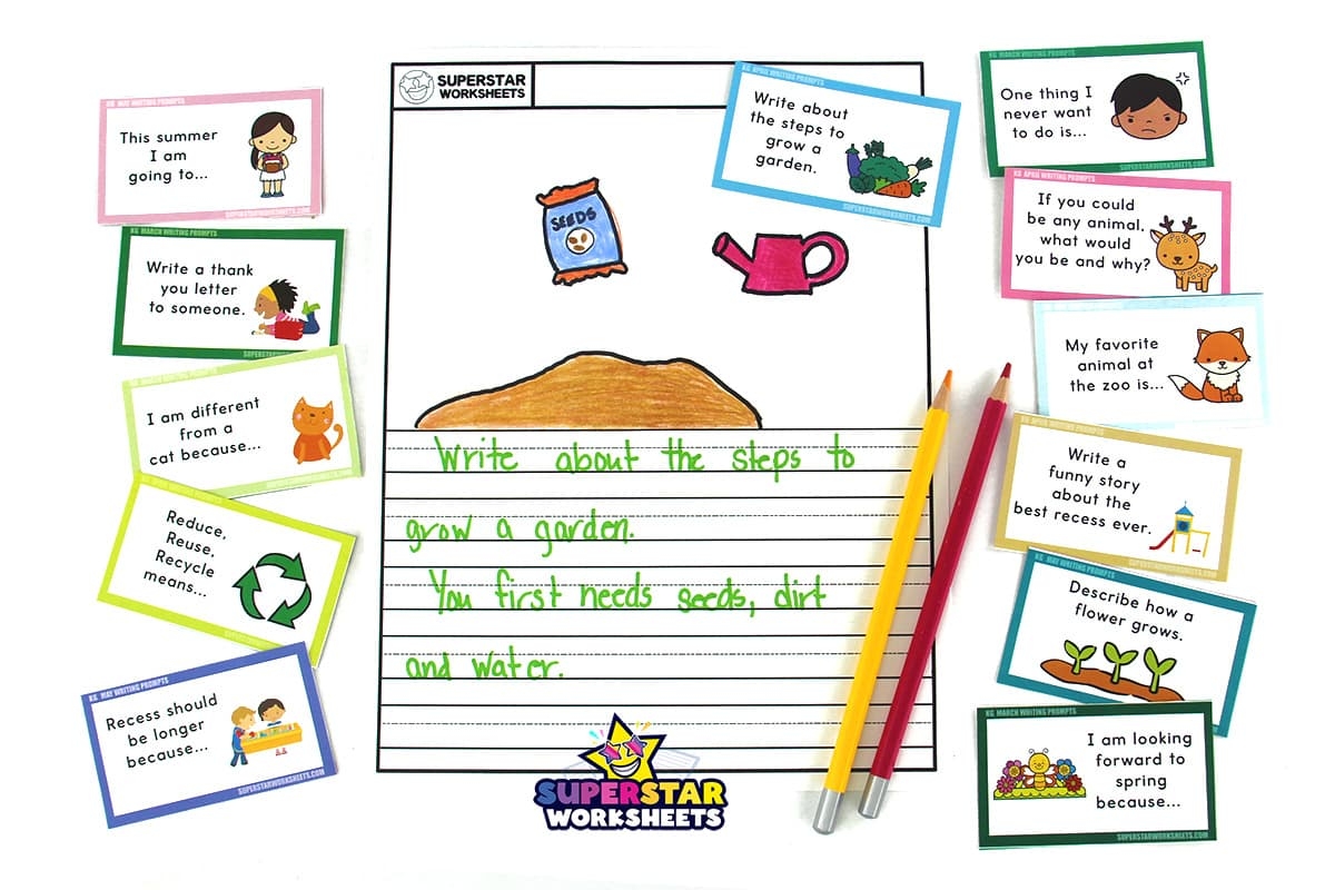 Kindergarten Writing Prompts Superstar Worksheets