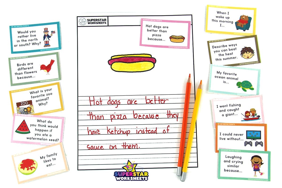 Kindergarten Writing Prompts Superstar Worksheets