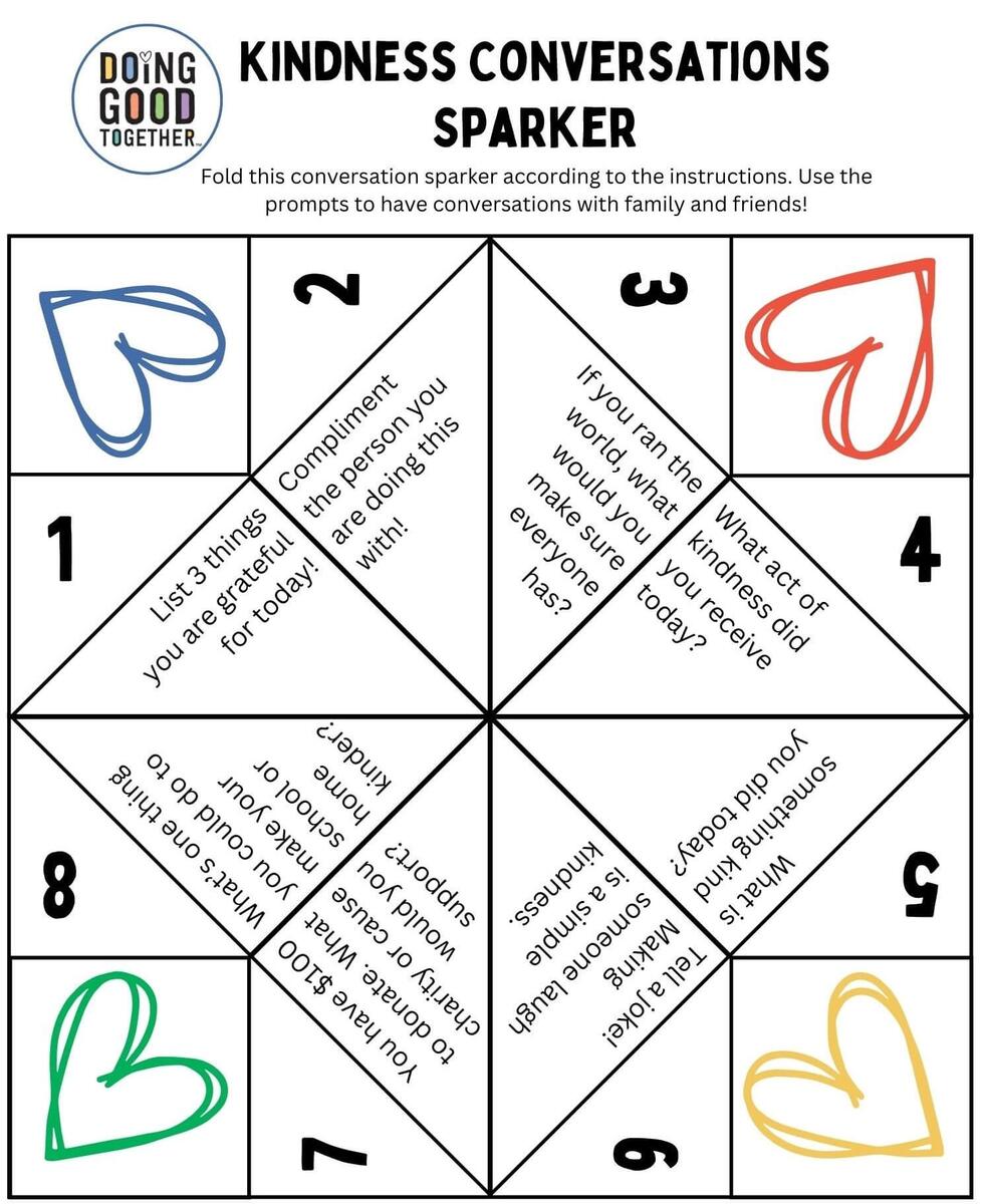 Kindness Fortune Tellers Free Printables For Kids Doing Good Together